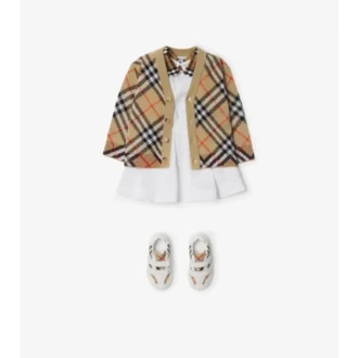 Cardigan din lână cu model în carouri