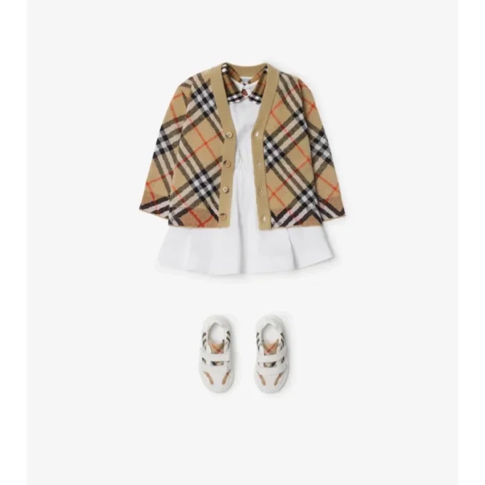 Cardigan din lână cu model în carouri Cardigan din lână cu model în carouri