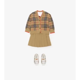 Cardigan din lână cu model în carouri
