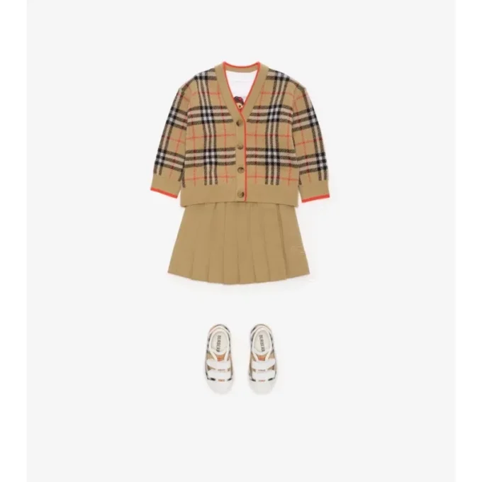 Cardigan din lână cu model în carouri Cardigan din lână cu model în carouri