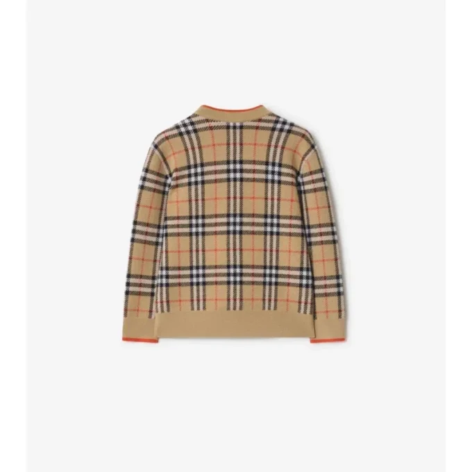 Cardigan din lână cu model în carouri