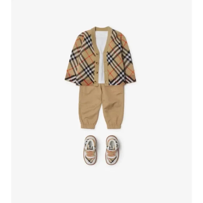 Cardigan din lână cu model în carouri Cardigan din lână cu model în carouri