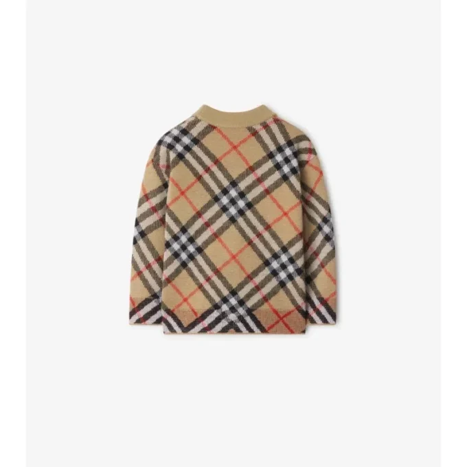 Cardigan din lână cu model în carouri Cardigan din lână cu model în carouri