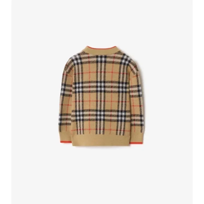 Cardigan din lână cu model în carouri Cardigan din lână cu model în carouri