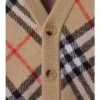 Cardigan din lână cu model în carouri Cardigan din lână cu model în carouri