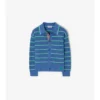 Cardigan din lână de bumbac cu dungi Cardigan din lână de bumbac cu dungi