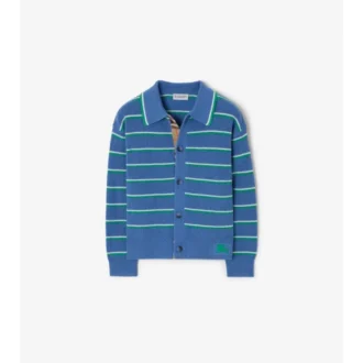 Cardigan din lână de bumbac cu dungi