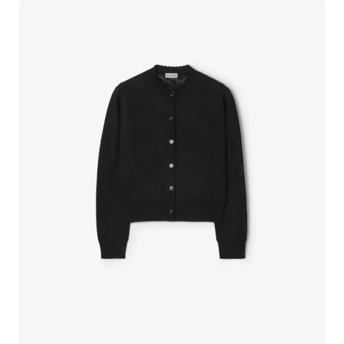 Cardigan din lână și mătase cu model în carouri
