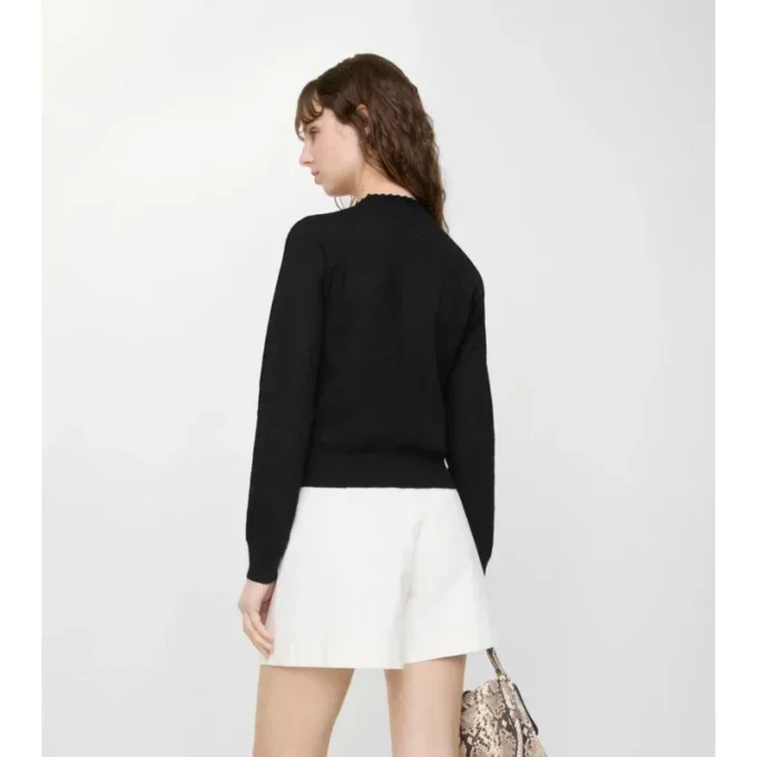 Cardigan din lână și mătase cu model în carouri