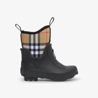 Cizme de ploaie din neopren și cauciuc cu model Vintage Check