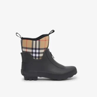 Cizme de ploaie din neopren și cauciuc cu model Vintage Check