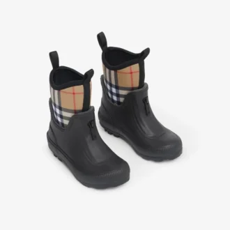 Cizme de ploaie din neopren și cauciuc cu model Vintage Check