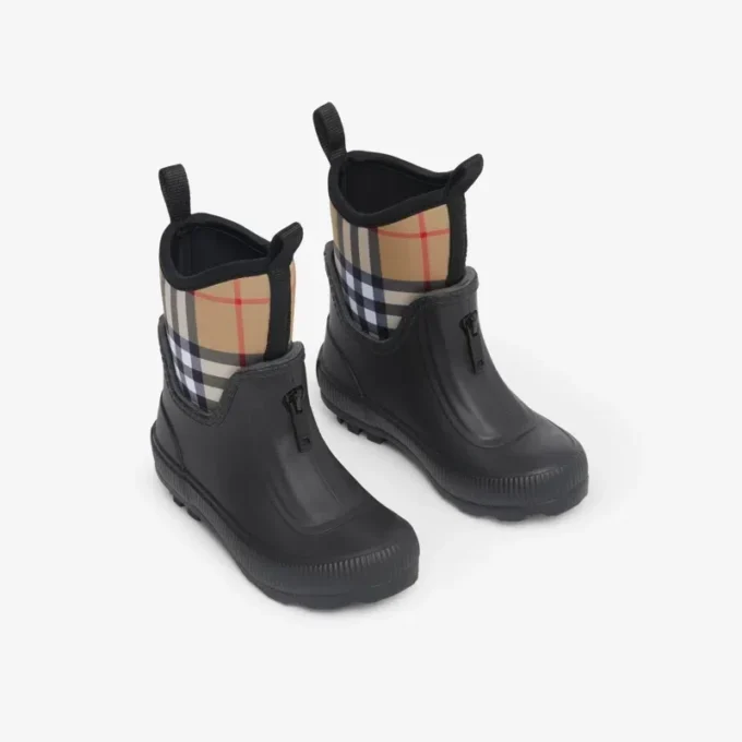 Cizme de ploaie din neopren și cauciuc cu model Vintage Check Cizme de ploaie din neopren și cauciuc cu model Vintage Check