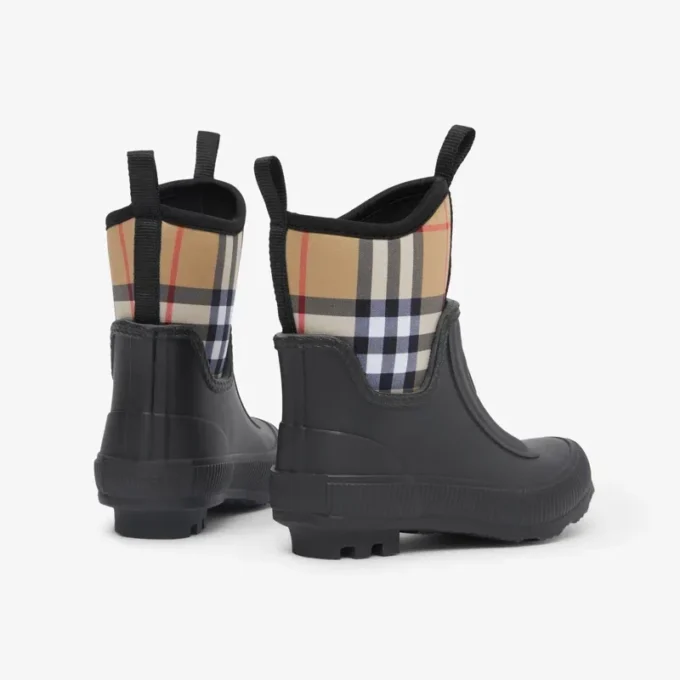 Cizme de ploaie din neopren și cauciuc cu model Vintage Check Cizme de ploaie din neopren și cauciuc cu model Vintage Check