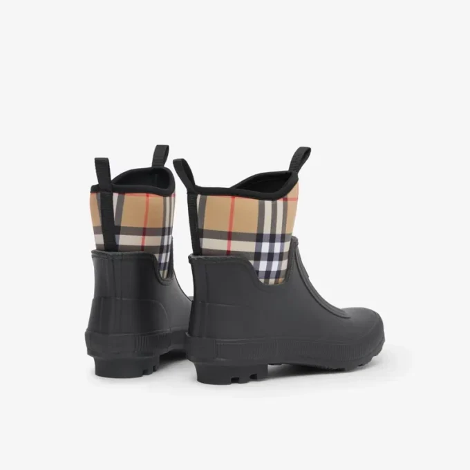 Cizme de ploaie din neopren și cauciuc cu model Vintage Check Cizme de ploaie din neopren și cauciuc cu model Vintage Check