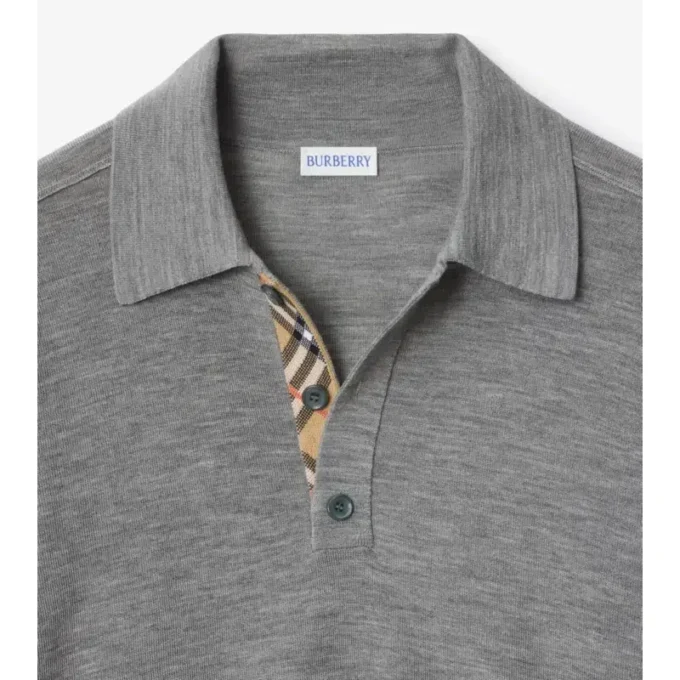 Cămășă polo cu mâneci lungi din lână Cămășă polo cu mâneci lungi din lână