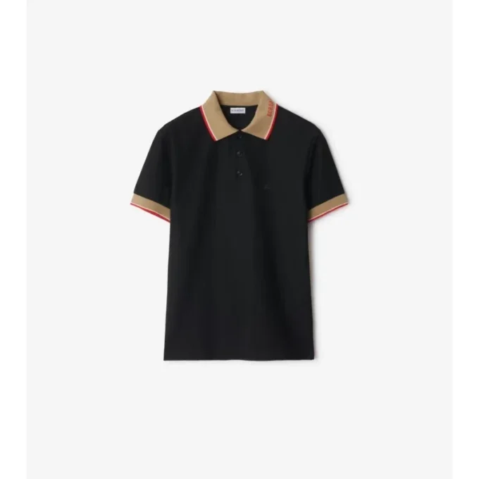 Cămășă polo din bumbac cu logo pe guler Cămășă polo din bumbac cu logo pe guler