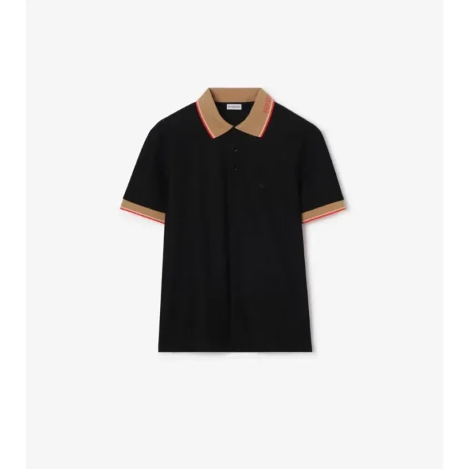 Cămășă polo din bumbac cu logo pe guler Cămășă polo din bumbac cu logo pe guler