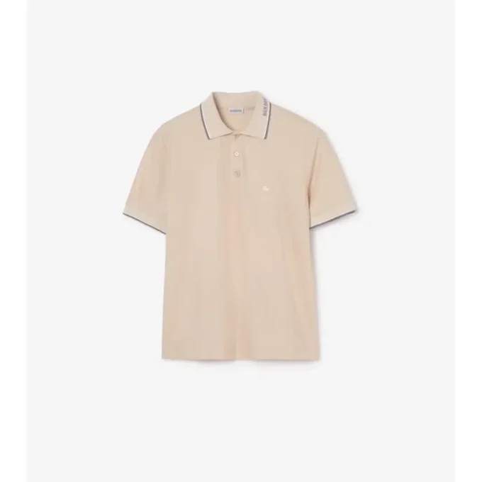 Cămășă polo din bumbac cu logo pe guler Cămășă polo din bumbac cu logo pe guler