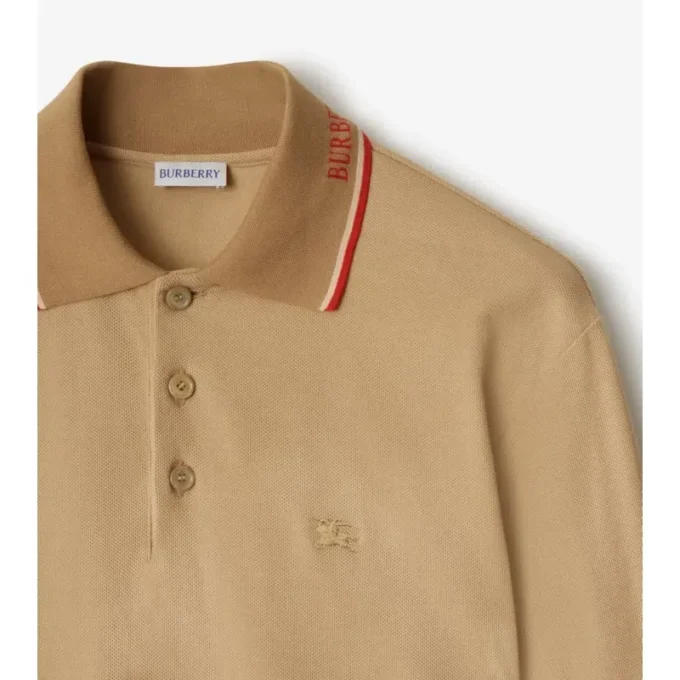 Cămășă polo din bumbac cu logo pe guler Cămășă polo din bumbac cu logo pe guler