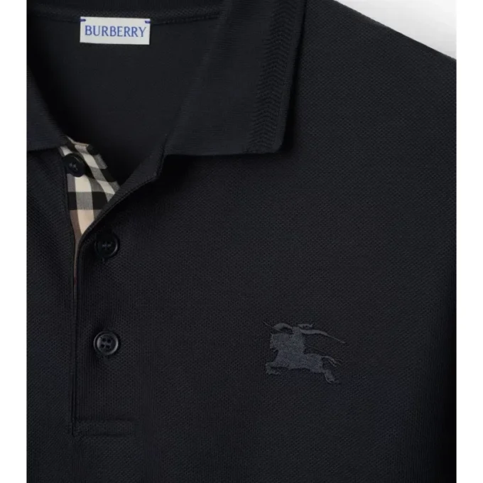 Cămășă polo din bumbac cu mâneci lungi Cămășă polo din bumbac cu mâneci lungi