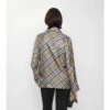 Cămașă de pijama din mătase cu imprimeu în carouri