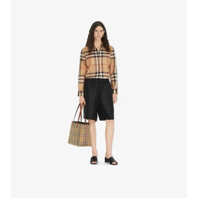 Cămașă din bumbac elastic cu model în carouri Cămașă din bumbac elastic cu model în carouri