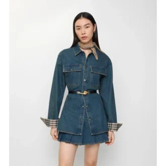 Cămașă din denim cu croi evazat