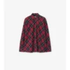 Cămașă din flanel de bumbac cu carouri, croială lejeră Cămașă din flanel de bumbac cu carouri, croială lejeră