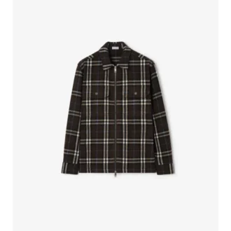 Cămașă din flanel de lână cu model în carouri