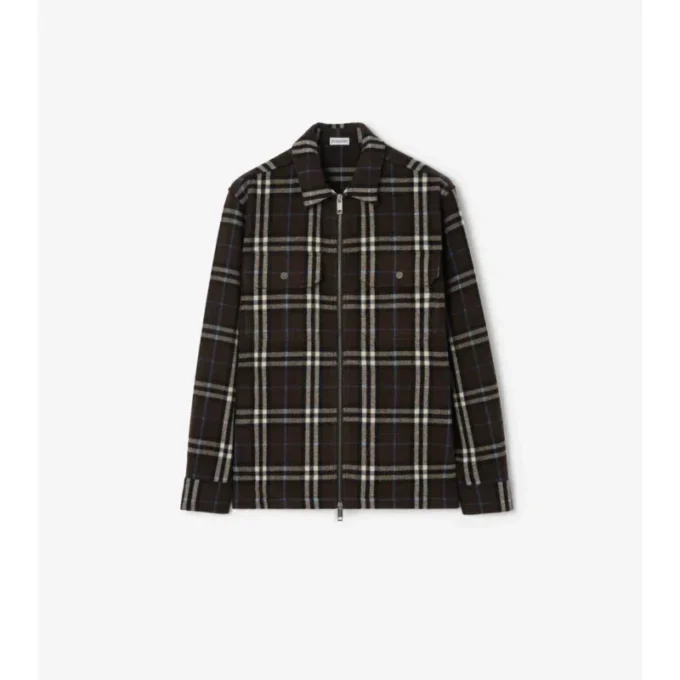 Cămașă din flanel de lână cu model în carouri Cămașă din flanel de lână cu model în carouri