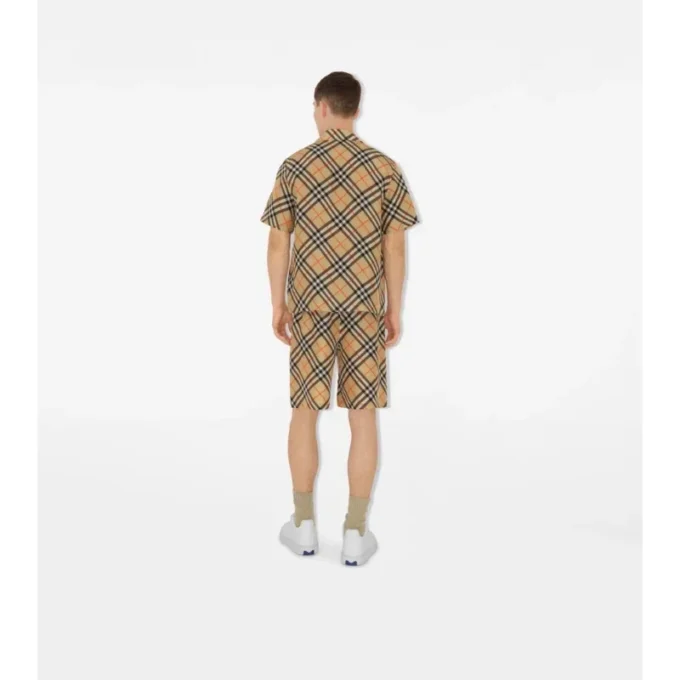 Cămașă oversized din mătase cu imprimeu în carouri