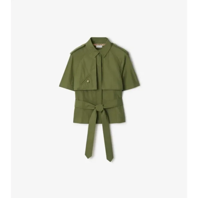 Cămașă scurtă din poplin de bumbac Cămașă scurtă din poplin de bumbac