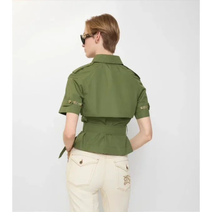 Cămașă scurtă din poplin de bumbac Cămașă scurtă din poplin de bumbac