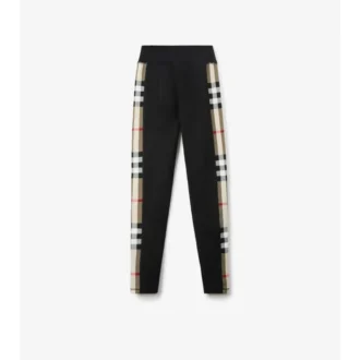 Colanți din jersey elastic cu borduri în carouri
