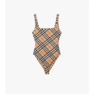 Costum de baie cu imprimeu în carouri