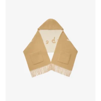 Eșarfă cu glugă din amestec de lână de alpaca cu logo