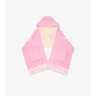 Eșarfă cu glugă din amestec de lână de alpaca cu logo