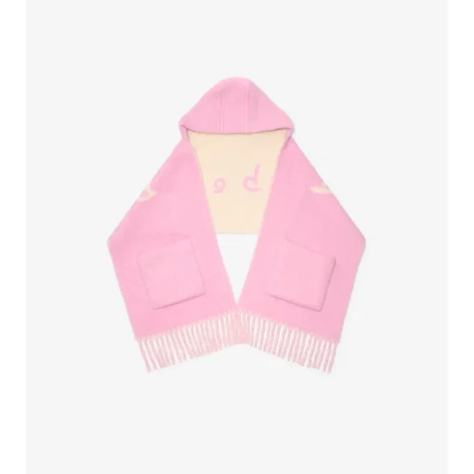Eșarfă cu glugă din amestec de lână de alpaca cu logo Eșarfă cu glugă din amestec de lână de alpaca cu logo