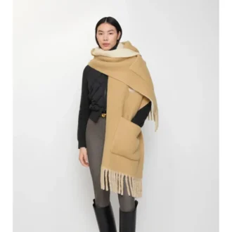 Eșarfă cu glugă din amestec de lână de alpaca cu logo