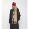Eșarfă din amestec de lână de alpaca cu model în carouri Eșarfă din amestec de lână de alpaca cu model în carouri
