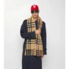 Eșarfă din amestec de lână de alpaca cu model în carouri Eșarfă din amestec de lână de alpaca cu model în carouri