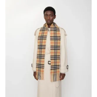 Eșarfă din cașmir cu carouri înguste