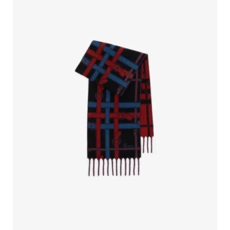 Eșarfă din cașmir cu model Belt Check