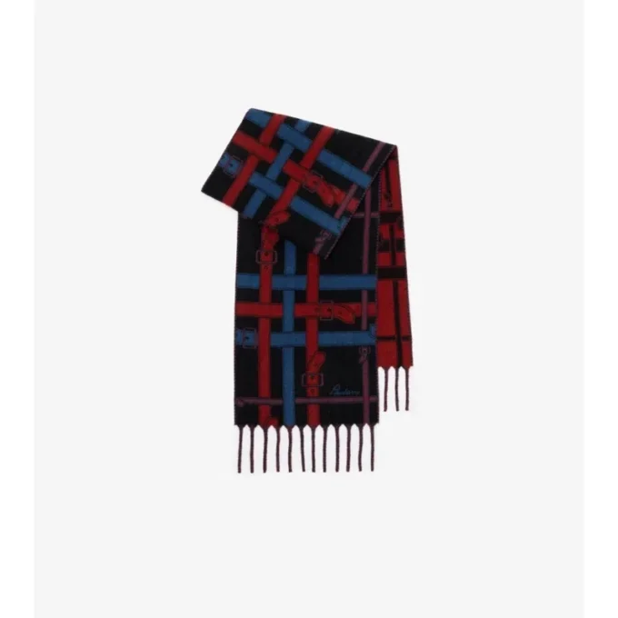 Eșarfă din cașmir cu model Belt Check