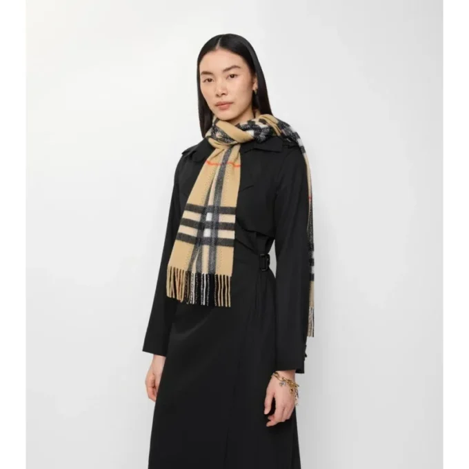 Eșarfă din cașmir cu model Crystal Check