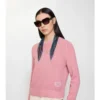 Eșarfă din șifon de mătase cu model Belt Check