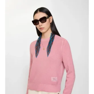 Eșarfă din șifon de mătase cu model Belt Check