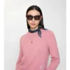Eșarfă din șifon de mătase cu model Belt Check