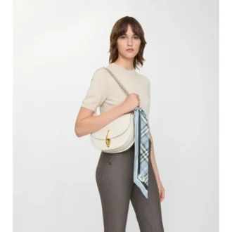 Eșarfă din mătase cu imprimeu în carouri, model skinny